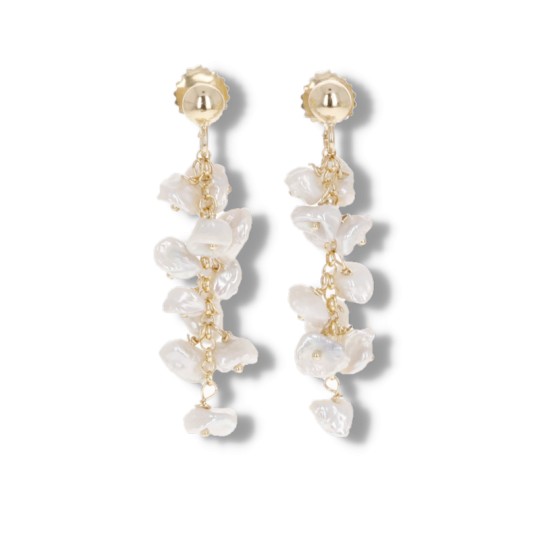 Earrings with Keshi Pearls