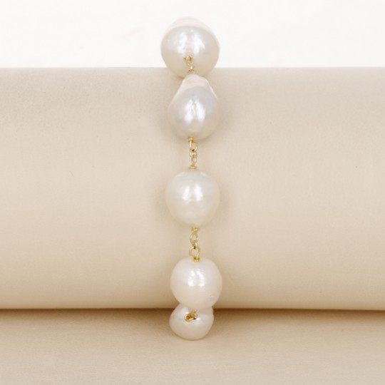 Bracelet with 10 Baroque Pearls with Nucleus