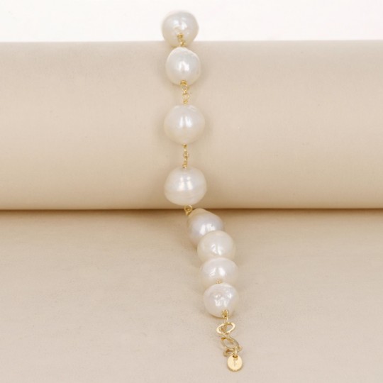 Bracelet with 10 Baroque Pearls with Nucleus