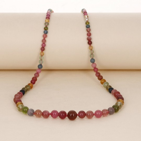 Turmalin-Halskette mit Farbbändern