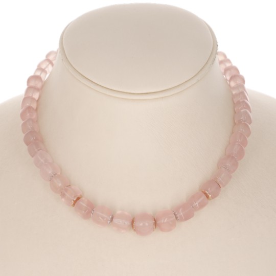 Pink Quartz Necklace in Cubetto