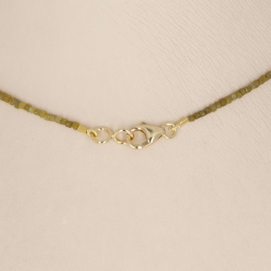 Yellow/Green Diamond Necklace in Cubetto