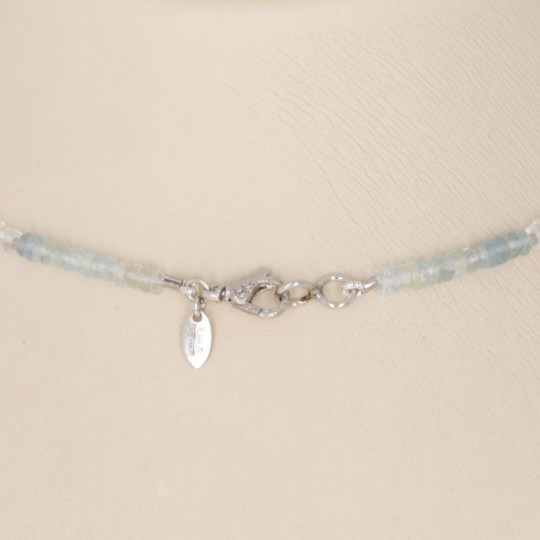 Necklace of Aquamarine and Morganite in Washer