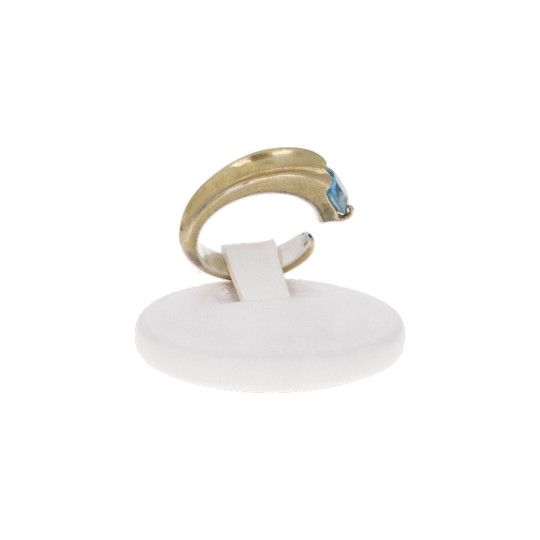 Anello Aperto con Zircone Blu Ovale