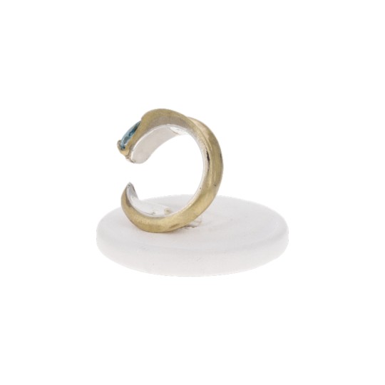 Ring offen mit Zirkonium blau Oval