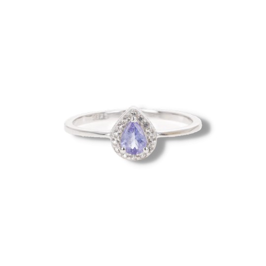 Anello Argento 925‰ con Tanzanite a Goccia