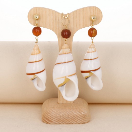 Pendant and Earrings Gasteropode Shell