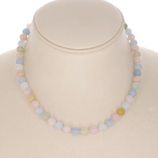 Necklace Round neck Multicolored Aquamarine Natural