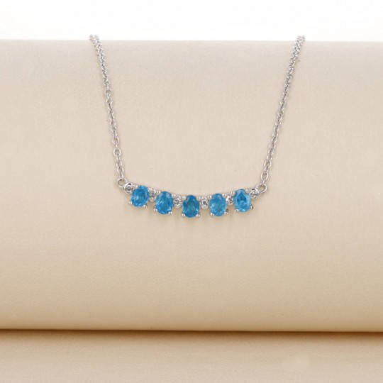 Collier with Five Pietre di Apatite Neon