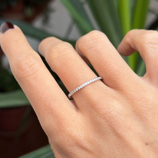 Riviere ring with Synthetic Moissanite