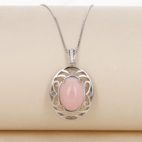 Pendant with Opale Rosa Cabochon Oval