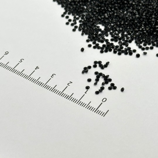 Schwarze Spinellsteine ø 2 mm