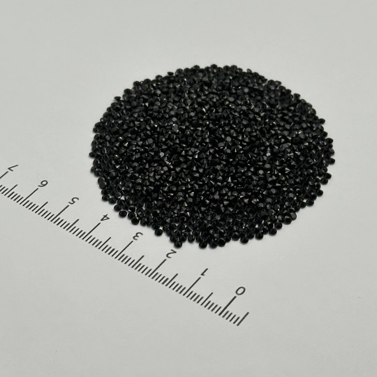 Schwarze Spinellsteine ø 2 mm