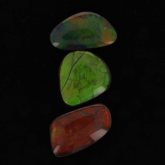 Lotto 3 Pietre Ammolite Cabochon Fantasia