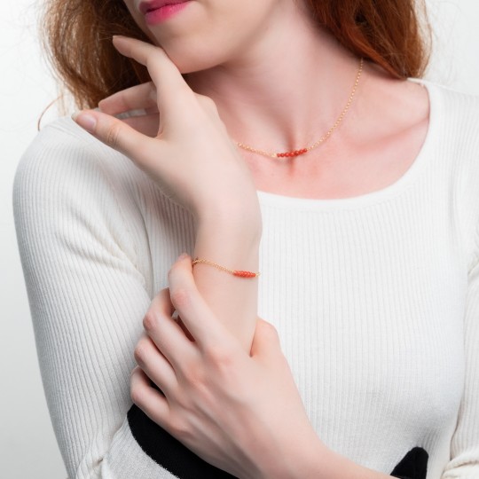 Red Coral Collier and Bracelet Light Model