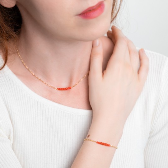 Red Coral Collier and Bracelet Light Model