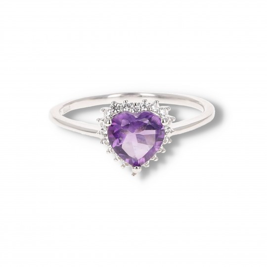 Ring with Amethyst to Heart