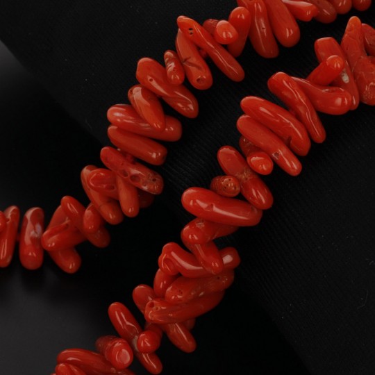 Red Coral Long Necklace in Tronchetto