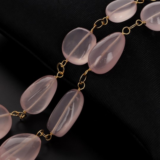 Collier Rose Quartz en Sasso Scala