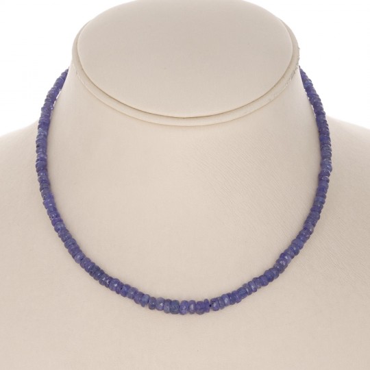 Collana di Tanzanite a Rondella Sfaccettata a Scalare