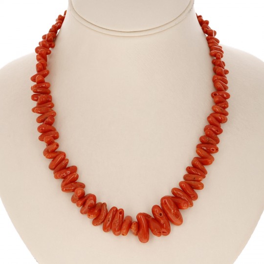 Natural Red Coral Long Necklace