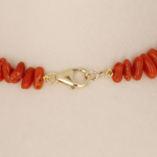 Natural Red Coral Long Necklace