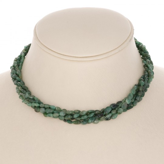 Torchon with 5 threads of Emerald Oval