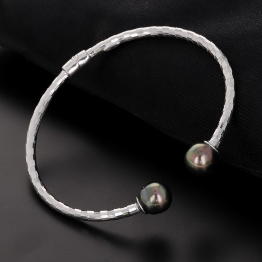 Bracelet Open with 2 Tahiti Pearls