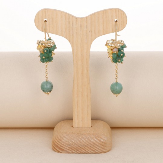 Earrings with Opale Etiope and Emerald