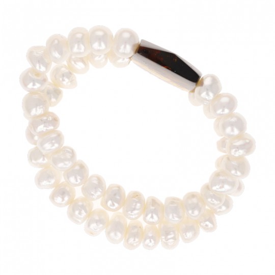 Armband mit elastischen Perlen und Amber