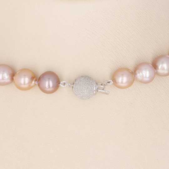 Pink Baroque Pearl Necklace with Nuleo in Scala