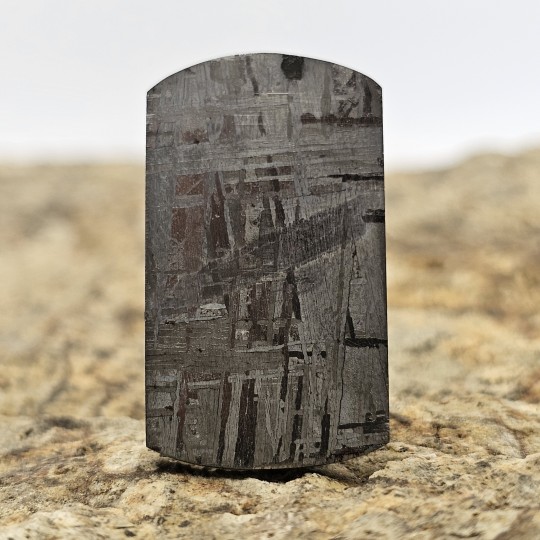 Meteorite Stone in Rectangular Bearing