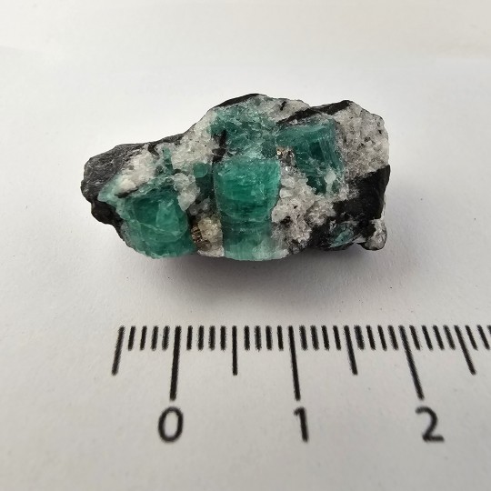 Emerald Stone with Pirite and Calcite