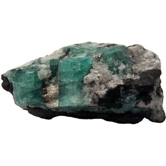 Emerald Stone with Pirite and Calcite