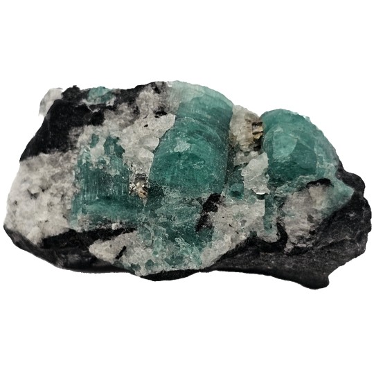 Piedra Esmeralda con Pirite y Calcita