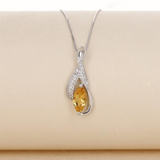 Pendant with Citrine Quartz in Marquise