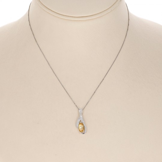 Pendant with Citrine Quartz in Marquise