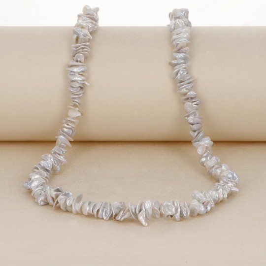 Keshi Pearl Wire Slightly Silver