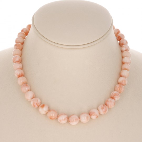 Spherical Orange Rose Coral Necklace