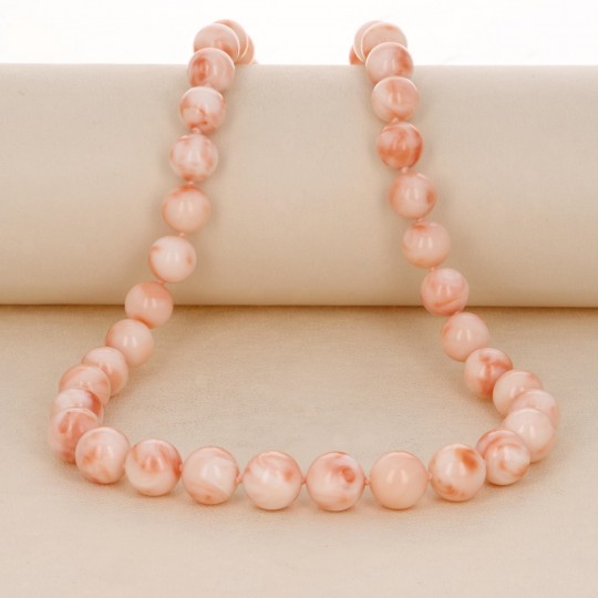 Spherical Orange Rose Coral Necklace