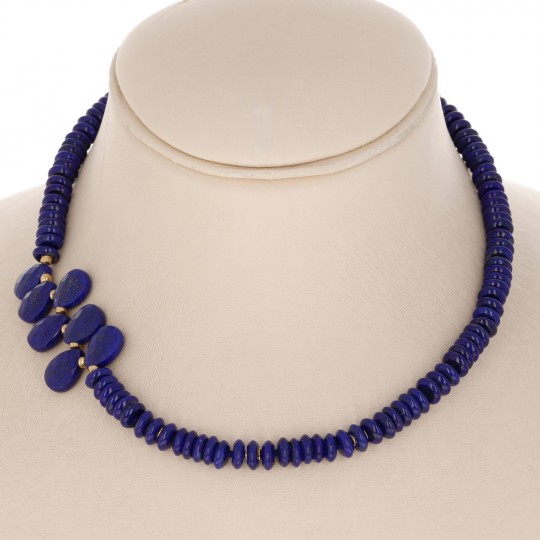 Collar con Lapis en Rondella y Goccia