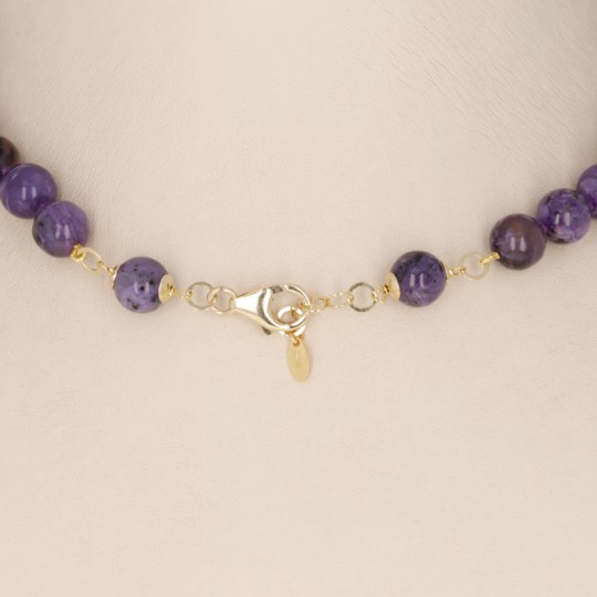 Collana Charoite Sferica Liscia