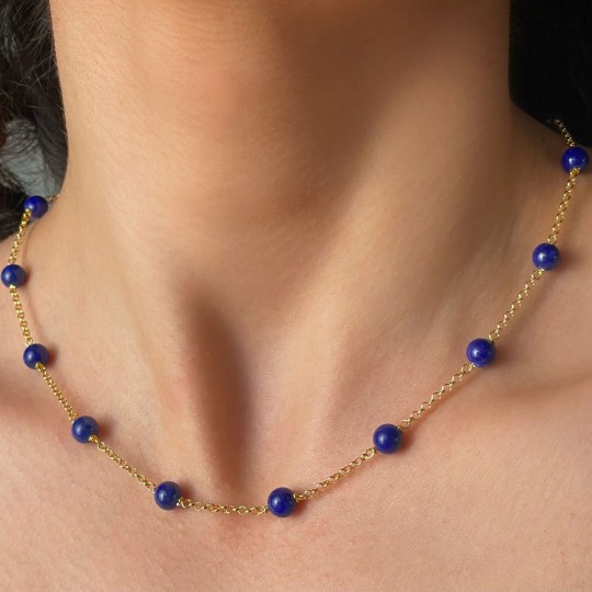 Collier di Lapis Sferico Liscio