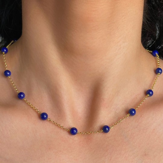 Collier di Lapis Sferico Liscio