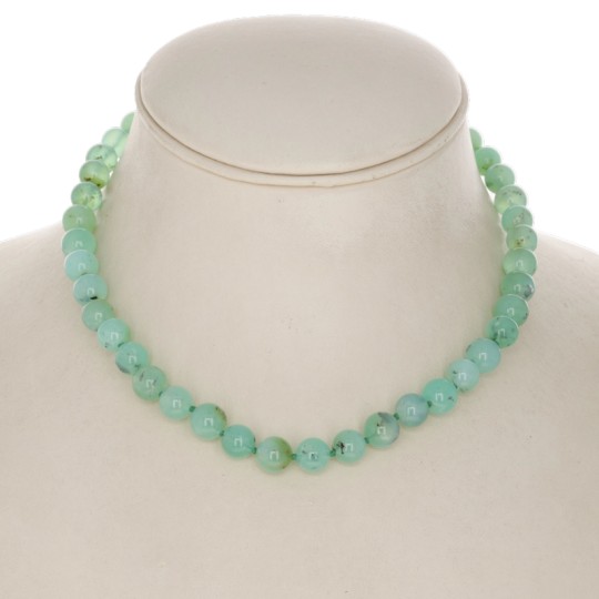 Chrysoprase Sferico Liscio collar