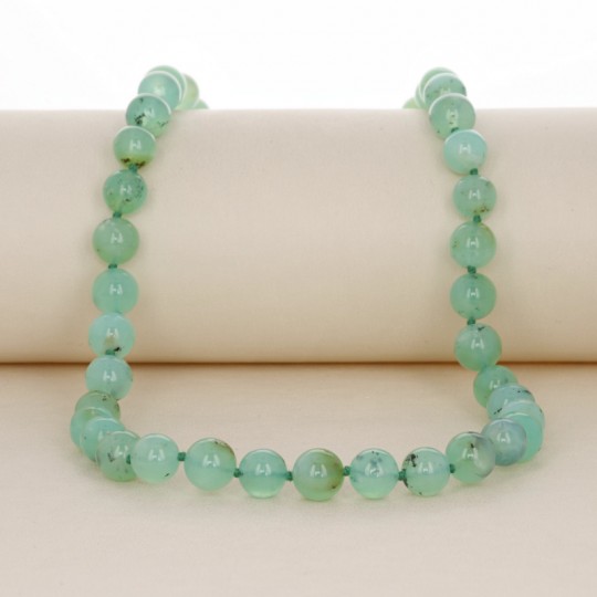 Chrysoprase Sferico Liscio collar