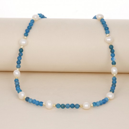 Necklace on Cavetto with Apatitis and Pearls