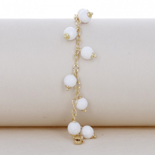 Pulsera con ágata blanca en Charms