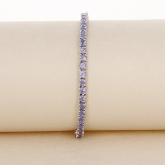 Parure Pendente a Croce e Bracciale Tennis di Tanzanite