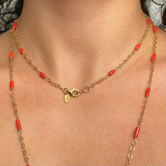 Chanel of Red Coral in Smooth Tronchetto